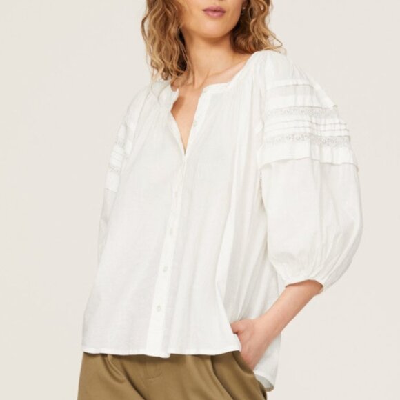 VANESSA BRUNO Tara Puff Sleeve Top Size 40 - Picture 1 of 7